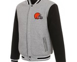 NFL Cleveland Browns  Reversible Full Snap Fleece Jacket JH Design 2 Fro... - £95.91 GBP