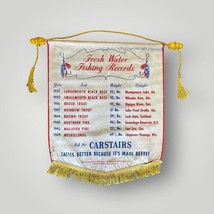 1950&#39;s Mancave Freshwater Fishing Records Banner Carstairs Whisky Mancav... - $313.42