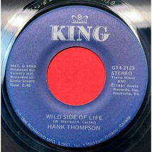 Hank Thompson Wild Side of Life / On Tap in the Can or In the Bottle 45 Country - $9.89