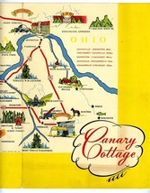 Canary Cottage Menu 1942 Kentucky Indiana Ohio Locations Pictorial Map Cover  - $84.10