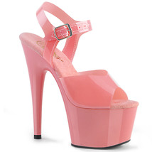 Pleaser ADORE-708N 7&quot; Heel Pink Jelly Like Tpu Ankle Strap Sandal Women&#39;s Shoes - £46.46 GBP