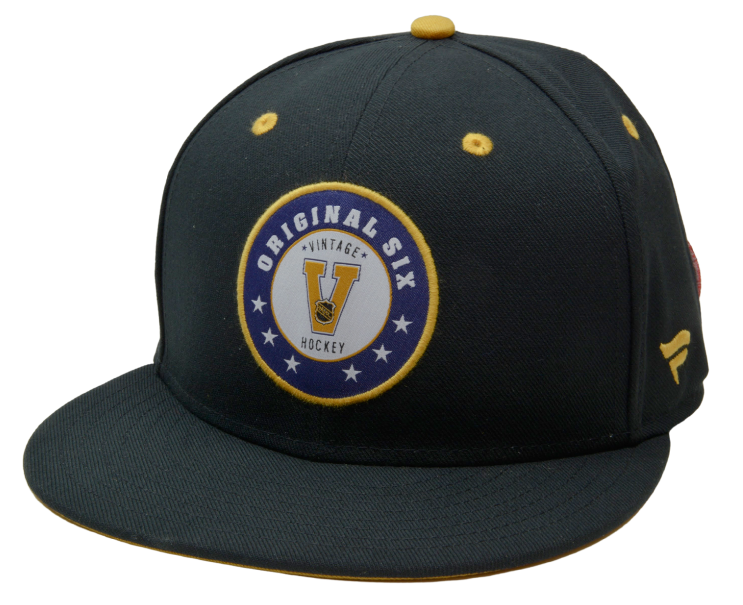 Vintage NHL Original 6 Six Teams Fitted Black & Gold Hockey Hat by Fanatics