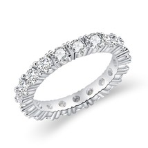 Fashion Cubic Zircon Pave Band Eternity Stacking Rings For Women White Rose Gold - £7.71 GBP