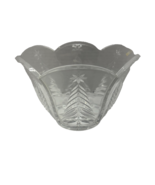 Mikasa Christmas Tree Pressed Clear Vintage Glass Scallopped Edge Bowl - $9.90