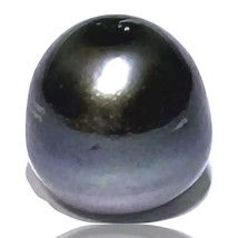 Gorgeous Bread Round 12.6 x 12.8mm Tahitian Sea Peacock Rich Green Black Pearl - $71.53