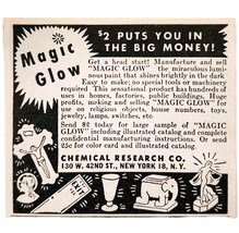 1949 Magic Glow In The Dark Lumimous Paint Advertisement NYC Chem Resear... - $27.40 CAD
