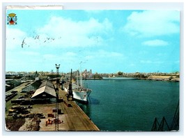Vintage Harbor View Docked Ships Port Facilities Cadiz Spain Postcard - $5.95