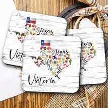 Texas Map Coaster Personalized, Texas Home Gift, Table Decor, Farmhouse Coasters - £3.98 GBP