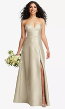 Alfred Sung 841..Strapless Bustier A-Line Satin Gown...Champagne...Size 0...NWT - £73.95 GBP
