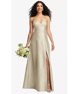 Alfred Sung 841..Strapless Bustier A-Line Satin Gown...Champagne...Size ... - $94.05