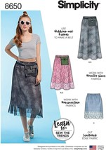 Simplicity Sewing Pattern 8650 Misses Pull-On Skirt Belt Bag Size 6-18 - £7.37 GBP