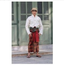 Sarong Cover Trousers Thai Pure Silk Fabric Hippie Handmade Beach Summer Men&amp;Gr - £35.16 GBP