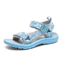 Girls Sandals Fashion Plaid Girl Princess Sandals Comfortable Non-slip Children&#39; - £19.82 GBP