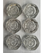 VINTAGE CLEAR PRESSED GLASS HEXAGON DIAMOND SIDE OPEN SALT CELLAR SET OF 6 - $11.83