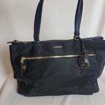 TUMI Sheryl Business Tote VOYAGEUR - Black With Gold Hardware Large 16" ... - $138.59