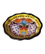 Talavera Trinket Dish Bowl Jewelry Hand Painted Floral Colorful Mexico - $19.32