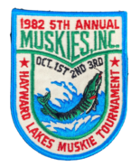 Hayward Lakes Muskies Tournament Patch 5th Annual Unused 1982 Fishing WI... - £15.13 GBP