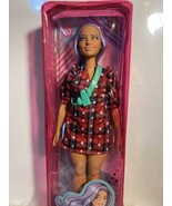 Curvy Shaped Barbie Doll Fashionistas 11&quot; Doll 157 Lavender Hair Red Pla... - £20.03 GBP