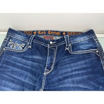 Rock Revival Sundee Easy Skinny Women&#39;s Denim Jeans Stretch 32X29 Bling ... - $49.47