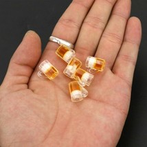 2 Miniature Beer Charms Alcohol Pendants 3D Jewelry Dollhouse Findings Resin  - £3.88 GBP