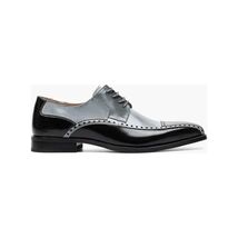 Stacy Adams Plaza Modified Cap Toe Oxford Shoes Leather Black Gray 25608-975 image 2