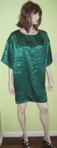 Vintage Victoria&#39;s Secret Green Shiny Slip Short Night Gown Sz L Large  - $34.99