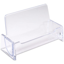 1Pc Clear Acrylic Compartment Desktop Business Card Holder Display Stand - $12.34