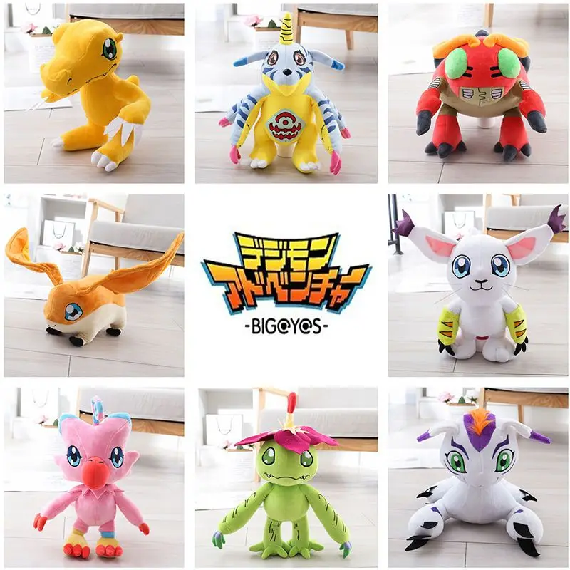 Digimon Adventure anime peripheral plush dolls Agumon Gabumon Angelmon cartoon - £18.31 GBP