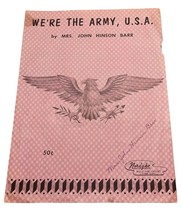 We&#39;re the Army USA Vintage Piano Sheet Music 1960 Mrs John Hinson Barr - £7.15 GBP