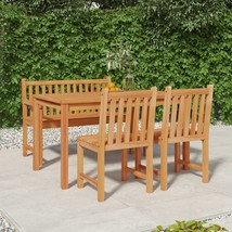 4 Piece Garden Dining Set Solid Wood Teak - £384.91 GBP