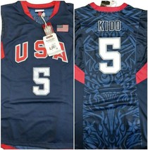 Mitchell &amp; Ness 2008 Olympics Dark Jersey Jason Kidd #5 Team USA Blue Size XL 48 - £214.28 GBP