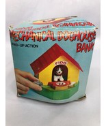 Vintage Mechanical Wind up Doghouse Bank with Box Fido Works - $456.94 MXN