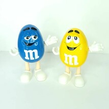 M&amp;M&#39;s Yellow and Blue Lot of 2 Peanut Candy Dispensers RARE M and M - $29.69