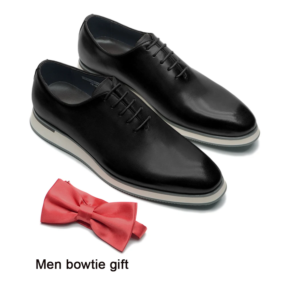 Luxury Handmade Real Leather Casual Oxford Men Dress Shoes Whole-Cut Pla... - $96.00