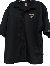 Mens Large NFL New Orleans Saints Black Embroidered Logo Button Up Shirt - £9.57 GBP