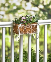 Metal Rail Planters or Coco Liners Balcony Flower Box Porch Fence Antiqu... - $27.99