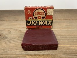 Vintage Lund Ski Wax Red Bar Contains Silicone Skiing History Decor Vtg ... - $19.75