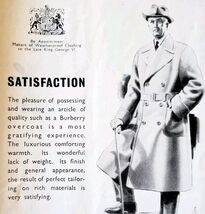 1952 Burberry Of London Overcoat Fashion Advertisement Sphere UK Import ... - €8,58 EUR