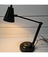 Vtg MCM Heyco Adjustable Table Desk Lamp Black Gold Tilts Tested Working - $525.18 MXN