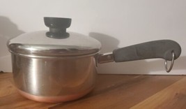 Vintage Revere Ware Copper Bottom 1 Qt. Saucepan Pot With Lid, USA - £21.02 GBP