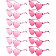 Heart Shape Sunglasses Rimless Heart Sunglasses Colorful Heart Glasses For Women - £28.76 GBP