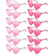 Heart Shape Sunglasses Rimless Heart Sunglasses Colorful Heart Glasses For Women - £28.94 GBP