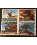 1989 $.25 Prehistoric Block of 4 Stamps