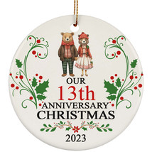 Bear Couple Our 13th Anniversary 2023 Ornament Gift 13 Years Christmas Together - £11.57 GBP