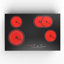 30in 7200W Electric Radiant Cooktop 4 Burner Ceramic Glass Stove Touch C... - £233.70 GBP