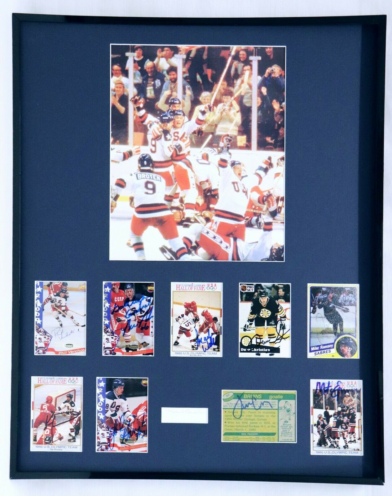 Primary image for 1980 Miracle on Ice USA Hockey Team Signed Framed Photo Set w/ Herb Brooks