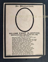 1898 Antique William Ewart Gladstone Death Memorial Card Prime Minister - £99.18 GBP