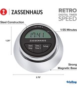Zassenhaus Magnetic Retro Digital Kitchen Timer Speed 55 Minute 2.75-Inc... - £31.91 GBP