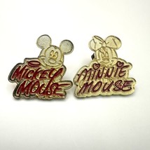Disney Cast Lanyard Trading Pin Lot Of 2 Mickey Minnie Trading Pins Seri... - $14.01