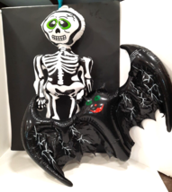 Vintage Halloween Greenbrier Int&#39;l Inflatable Black Bat &amp; White Skeleton... - $19.64